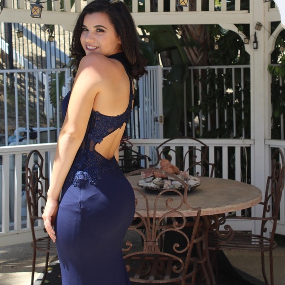 Navy blue prom dress - Picture 8 of 8